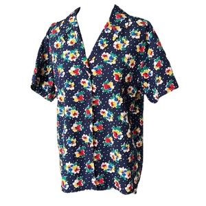 Vintage Suburbans Floral Button Up Blouse